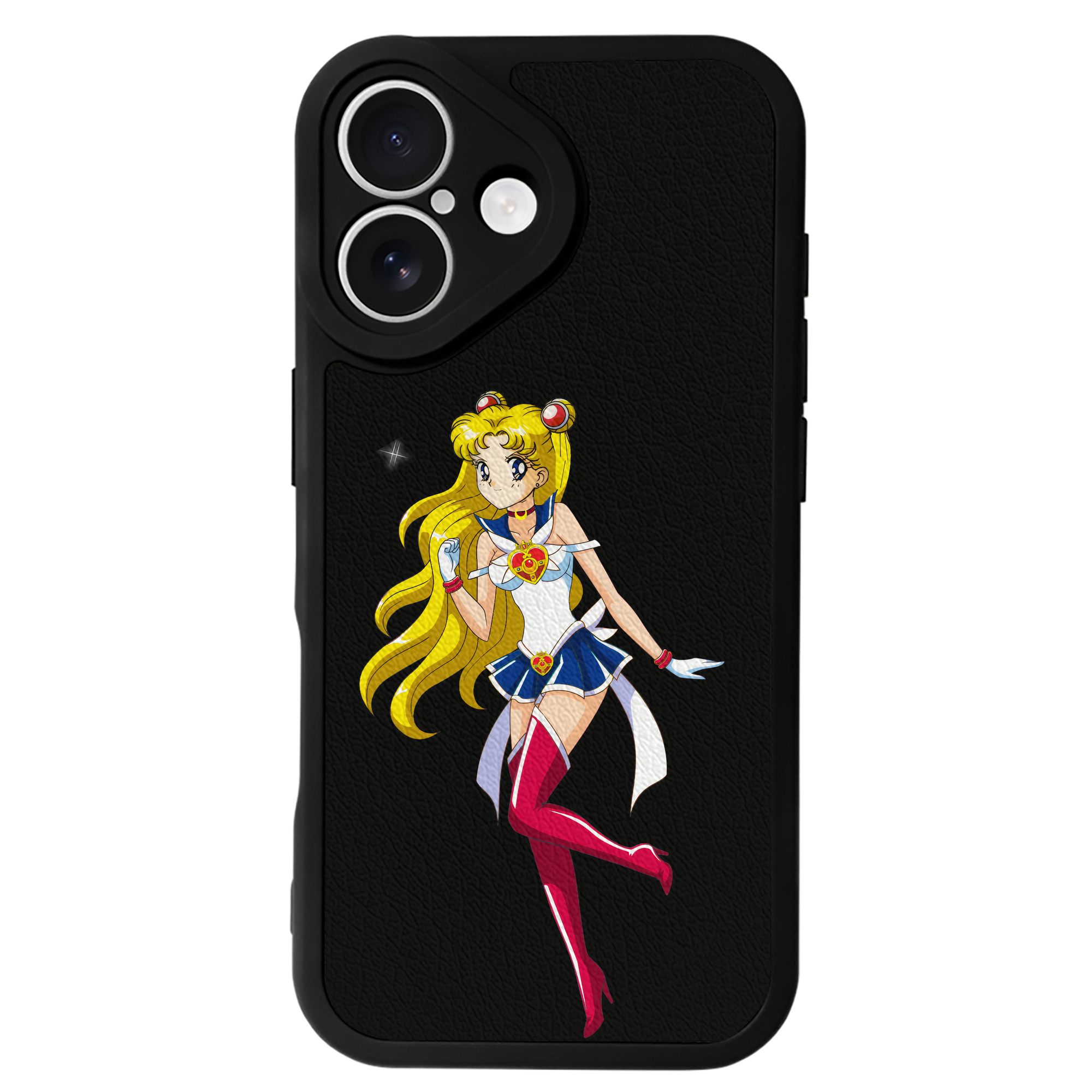 （画像用） 美少女戦士セーラームーン 月野 うさぎ つきの うさぎ Sailor Moon Tsukino Usagi 【iPhone 16シリーズ対応】シリコンスマホケース（レザー調） 材質：シリコン